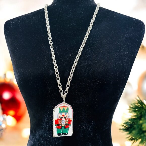 Hand Crafted Jewelry - Vintage Himark Nutcracker Pendant Necklace Caged  with Artisan Silver Metalwork